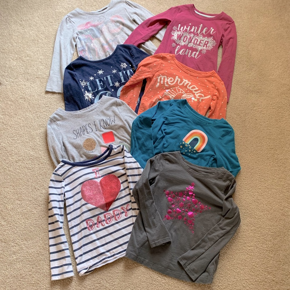 HUGE! Bundle of Girls Long sleeved t shirts(Qty 8)